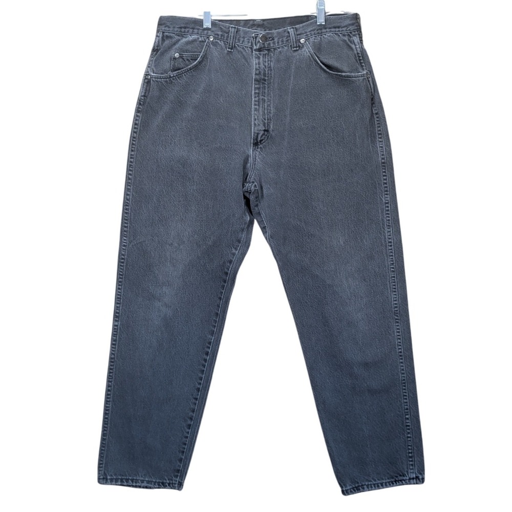 Vintage Wrangler‎ Mens 36x30 Black Denim Classic Fit Jeans Faded Made In USA